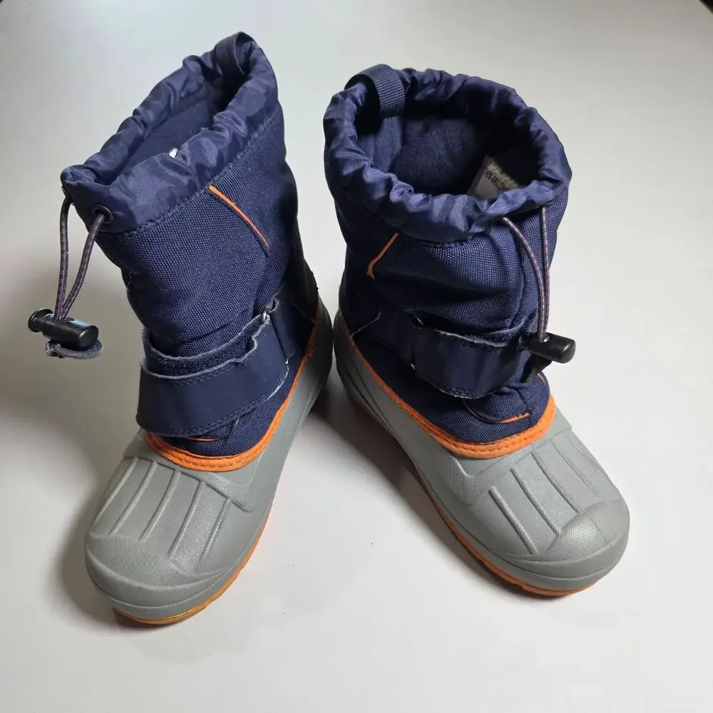 Cat & Jack Snow Boots Kids Size 7 Blue Thermolite EcoMade Insulated Winter Strap